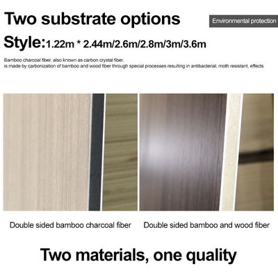 Bamboo Charcoal Wood Veneer Interior Decorative Panels Waterproof Flame Retardant