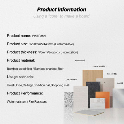 High-quality PVC Wood Veneer Wall Panels Fireproof Fire-Retardant Bamboo Charcoal Wood Veneer Panels For Living Room TV Background Walls