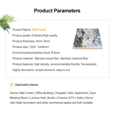 Factory Wholesale Modern Villa Bedroom Decorative Wall Metal Panels Interior Carbon Crystal Plate Bamboo Charcoal Wood Veneer