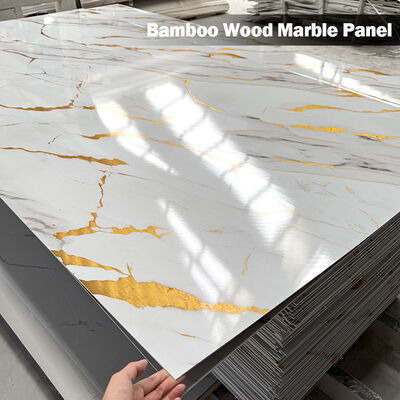 New Pvc Bamboo Charcoal Wood Veneer Luxury Marble Wall Panel High Quality and Custom Interior Decor