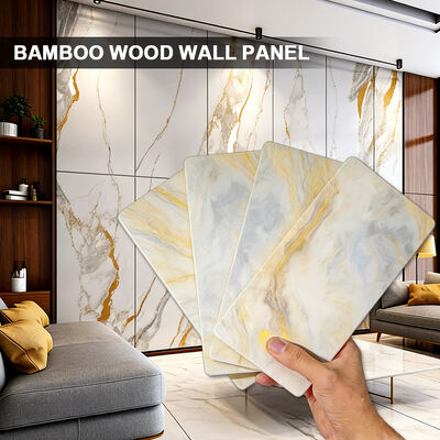 Custom Modern PVC Marble Wall Panel Glossy Waterproof For Household And Commercial