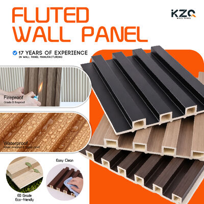 Fluted Wall Panel Interior Decorative 3D Wpc Wall Panel For Hotel Villa Interior Design