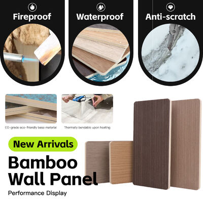 Modern Minimalist Wood Grain Wall Panel Easy Install Bamboo Charcoal Board