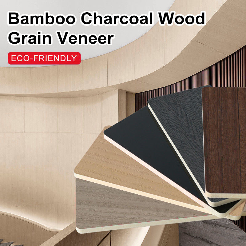 Bamboo Charcoal Wood Veneer Interior Decorative Panels Waterproof Flame Retardant