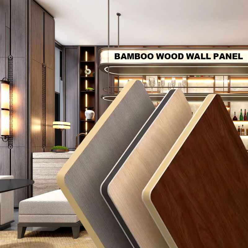 8mm Seamless Splicing Board Interior Decorative Panels Bamboo Fiber Wall Panel