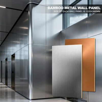 Metalen wandpanelen met textuur met bamboe houtvezelfoelie voor commerciële interieurs