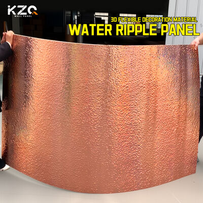 PET Water Ripple Panel Bamboe Houtskoolvezel 3D Muur Houtfineer Paneel Voor Plafond