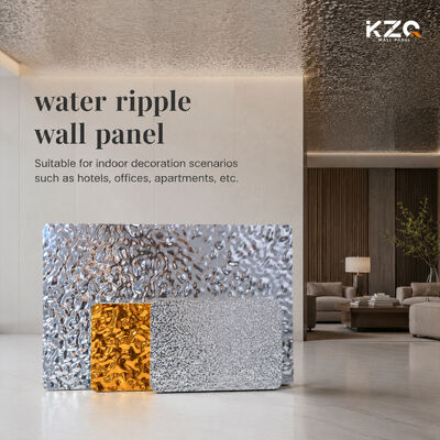 3D Water Ripple Serie KTY Club Plafond & Wand 5mm/mm Decoratieve Plaat Bamboe Houtskool Wandpaneel