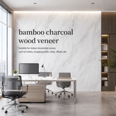 PVC marmeren wandpaneel Bamboe Hout houtskool Veneer Interieur decoratief voor kantoor