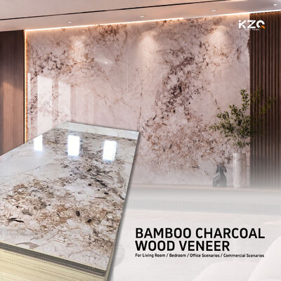 3D marmeren wandpaneel bamboe houtskool houtfineer voor hoteldecoratie