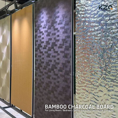 Bamboe Houtskool Interieur Decoratief Water Ripple Wandpaneel voor Hotel Villa Interieurontwerp