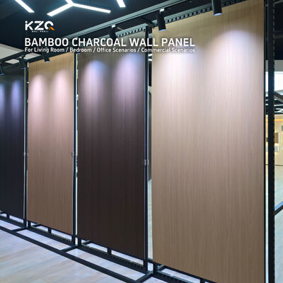 luxe wandpaneel bamboe houtskool houten fineer voor hotelcorridor interieurprojecten
