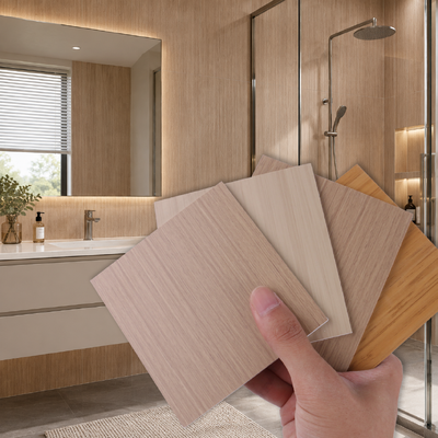 Moderne waterdichte brandwerende B1 SPC wandpaneel met eenvoudige installatie voor badkamer en douche