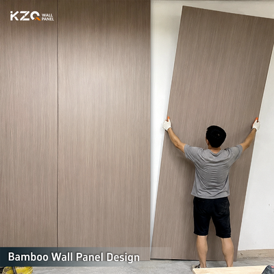 Brandbaar Houtnerf PVC Wandpaneel Bamboe Wandpaneel Ontwerp voor Hotel Renovatieprojecten